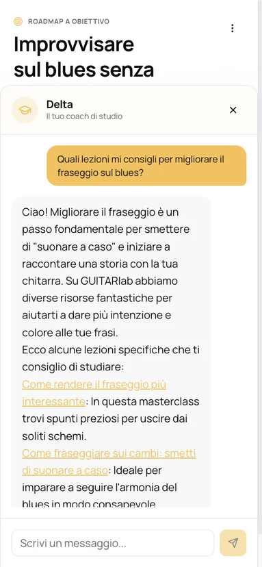 Delta, il tuo assistente personale: una risposta con le lezioni consigliate